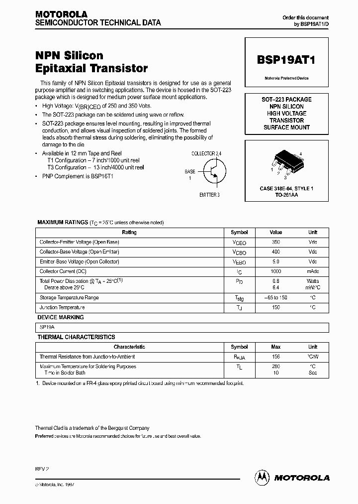 BSP19AT1_376855.PDF Datasheet