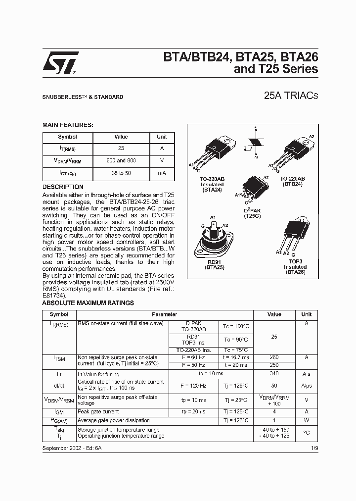 BTA24-600BW_306397.PDF Datasheet