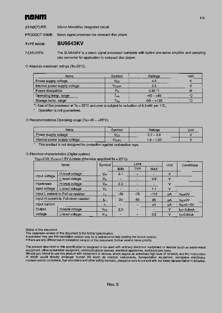 BU9543KV_333350.PDF Datasheet
