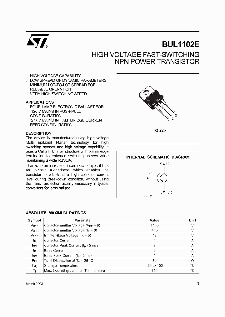 BUL1102E_315710.PDF Datasheet