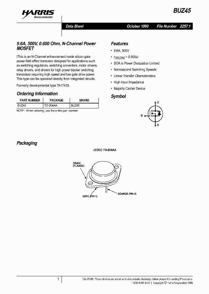 BUZ45_321411.PDF Datasheet