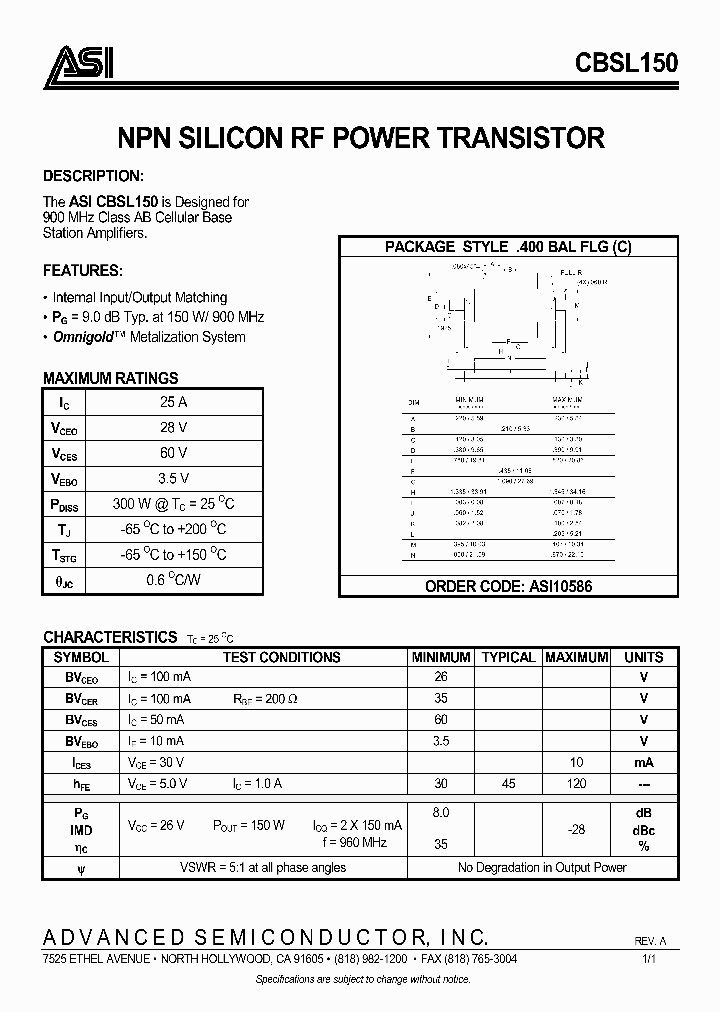 CBSL150_335424.PDF Datasheet
