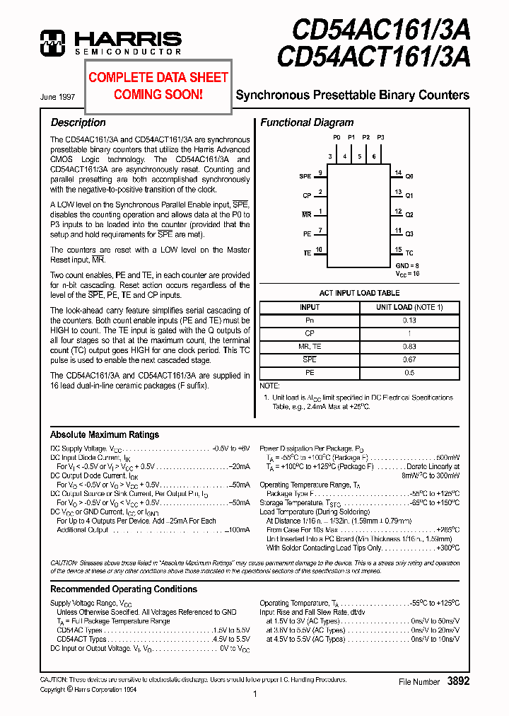 CD54AC1613A_308299.PDF Datasheet