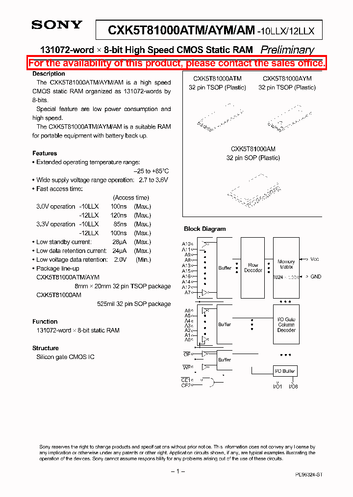 CXK5T81000AYM_354435.PDF Datasheet