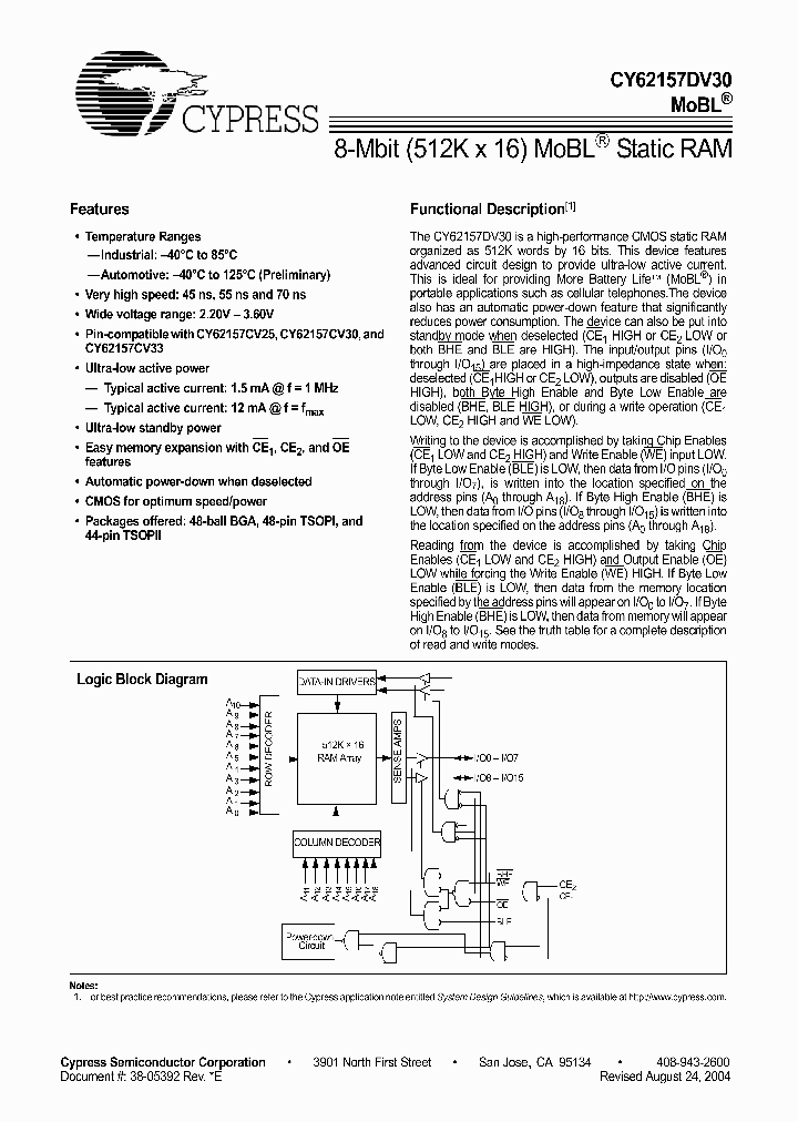 CY62157DV30_385370.PDF Datasheet
