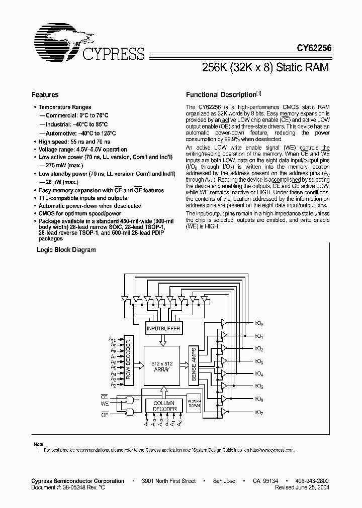 CY62256L_305572.PDF Datasheet