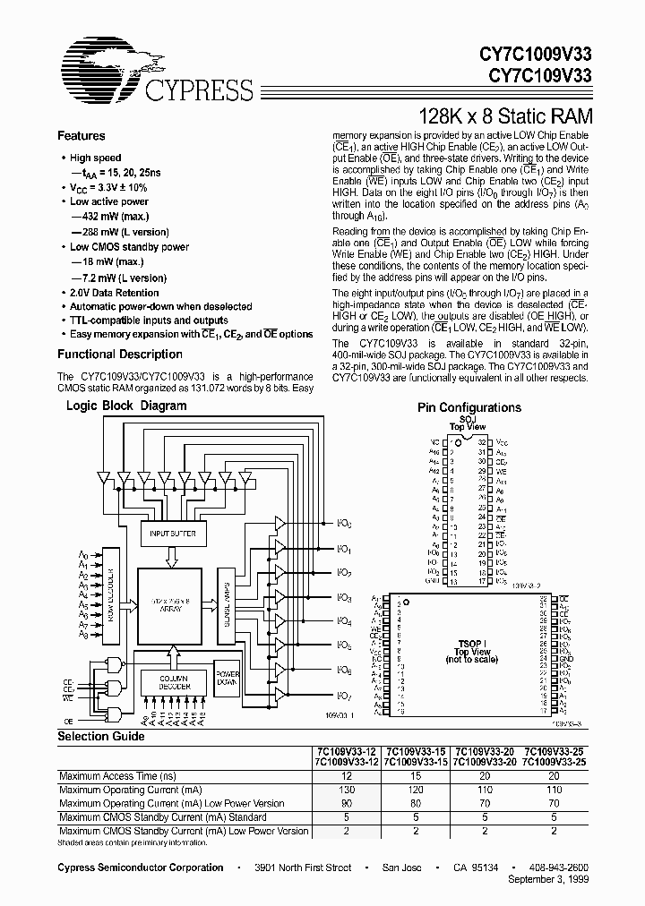 CY7C109V33_186232.PDF Datasheet
