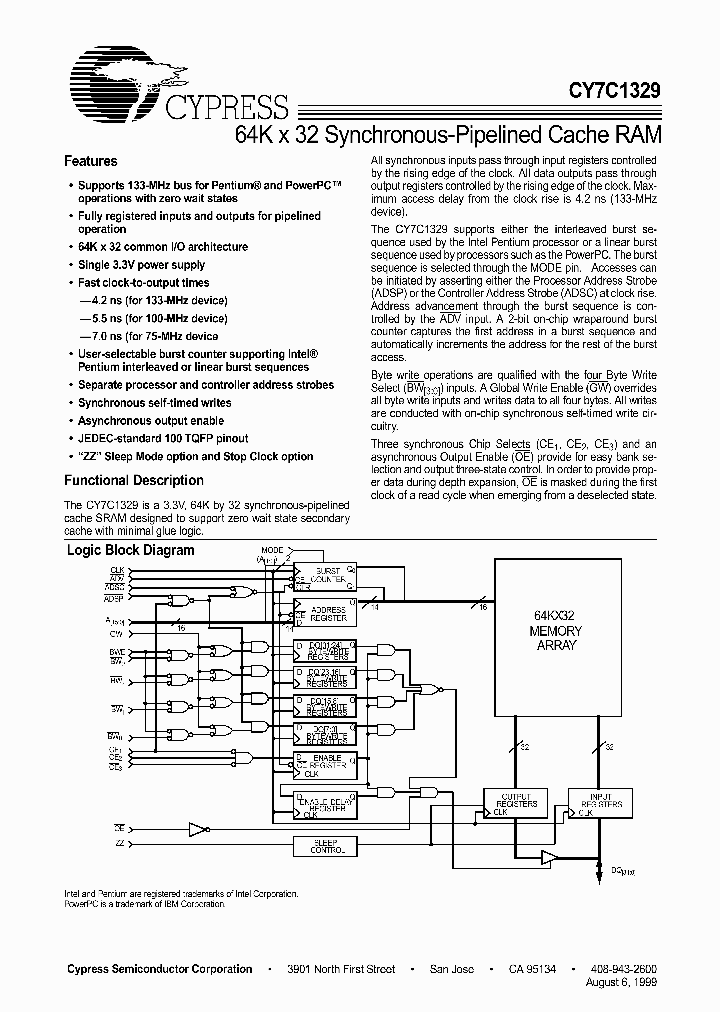 CY7C1329_333047.PDF Datasheet