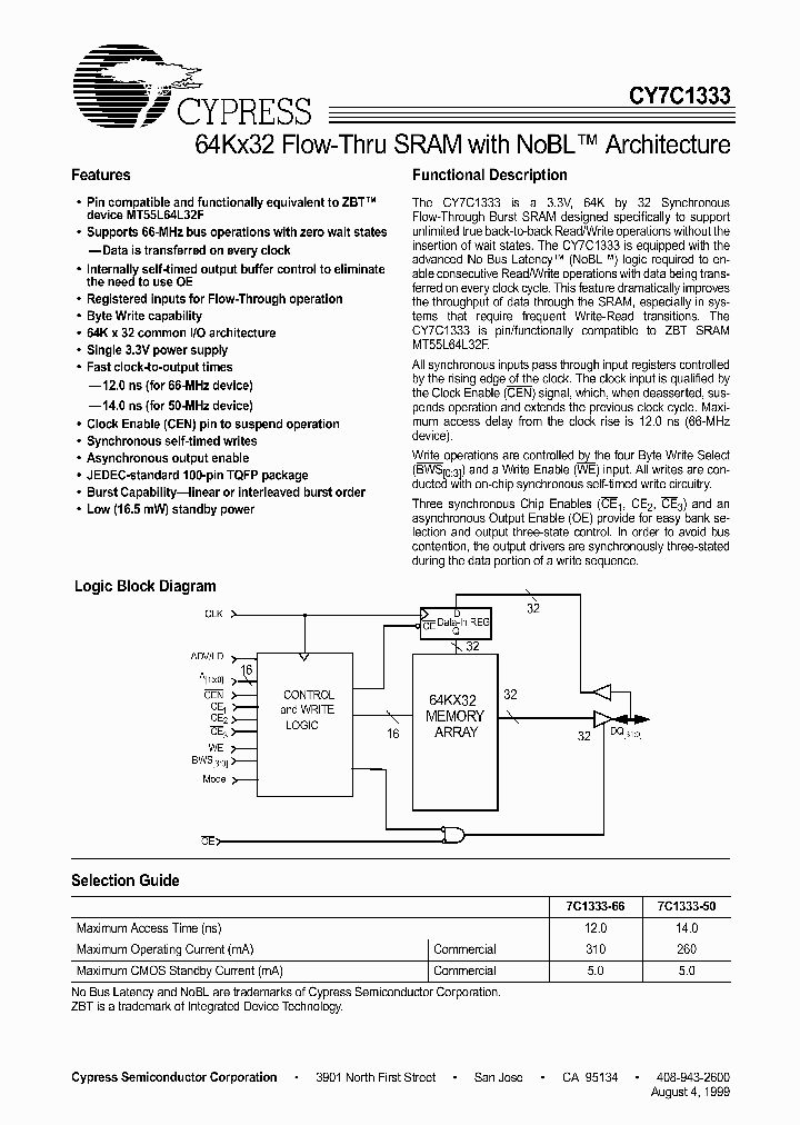 CY7C1333_184652.PDF Datasheet