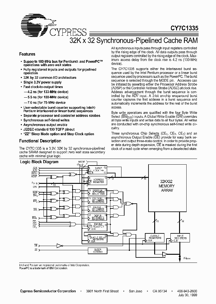 CY7C1335_184650.PDF Datasheet