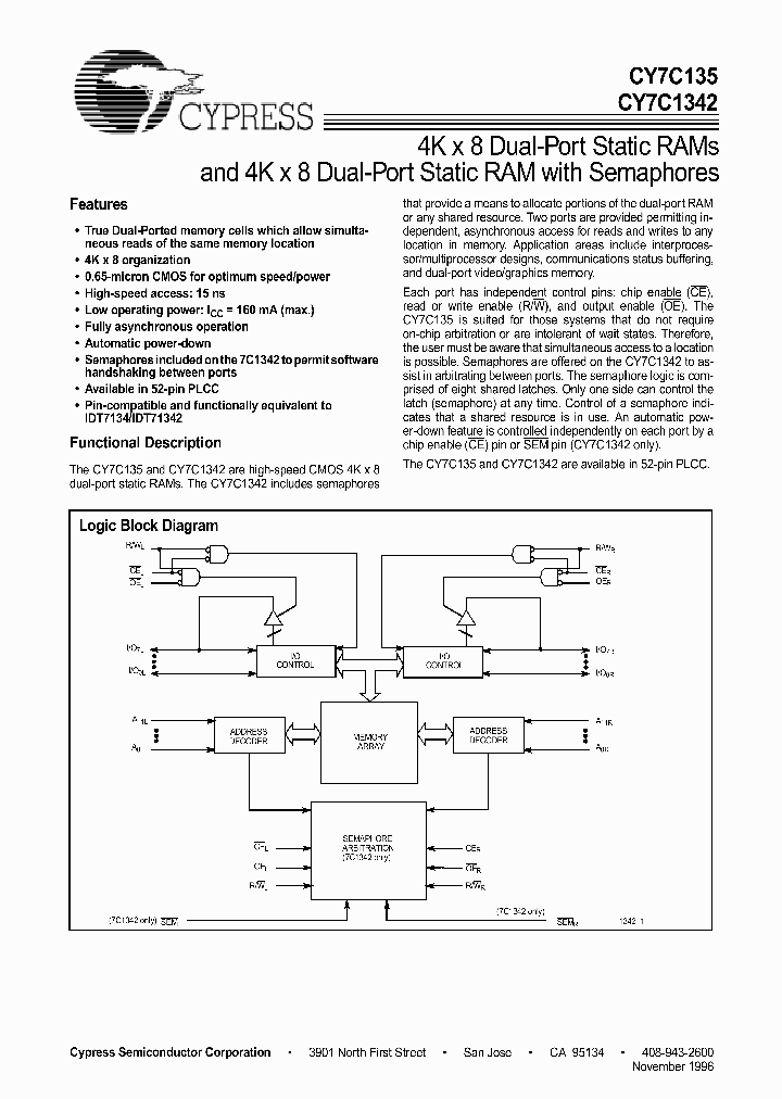 CY7C1342_186013.PDF Datasheet