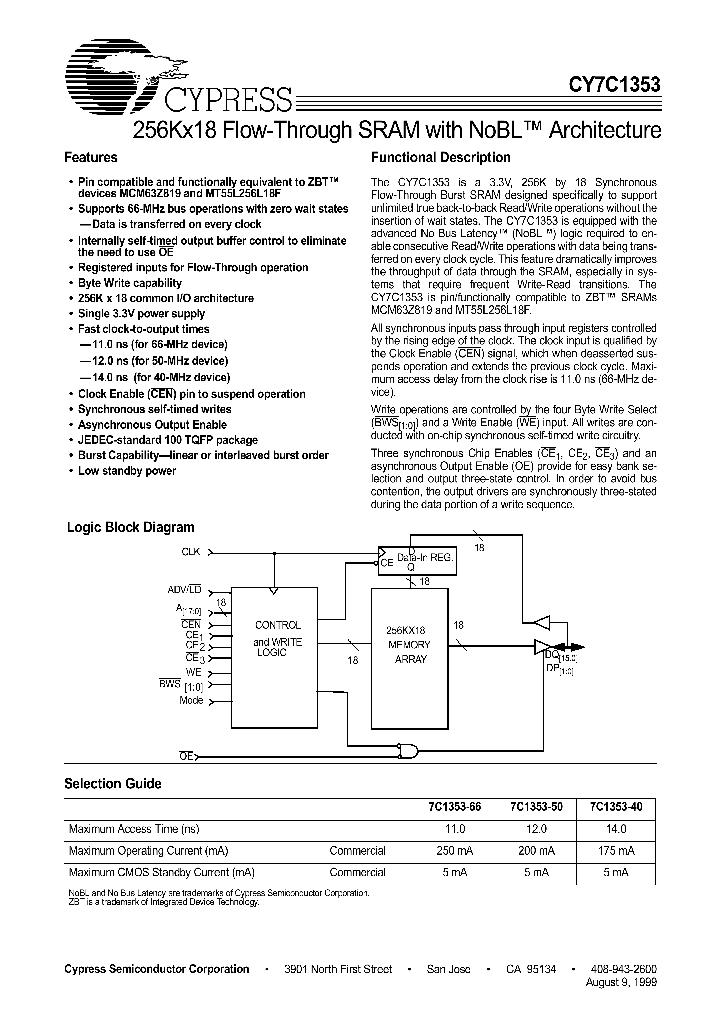 CY7C1353_341577.PDF Datasheet