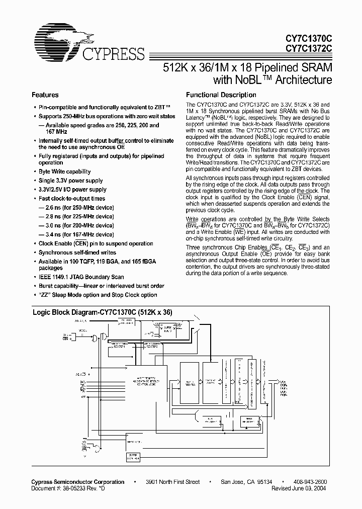 CY7C1370C_176822.PDF Datasheet