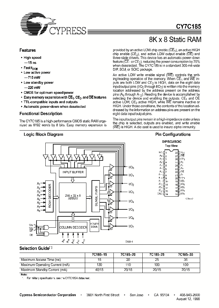 CY7C185_317818.PDF Datasheet
