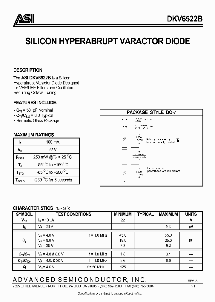 DKV6522B_352971.PDF Datasheet