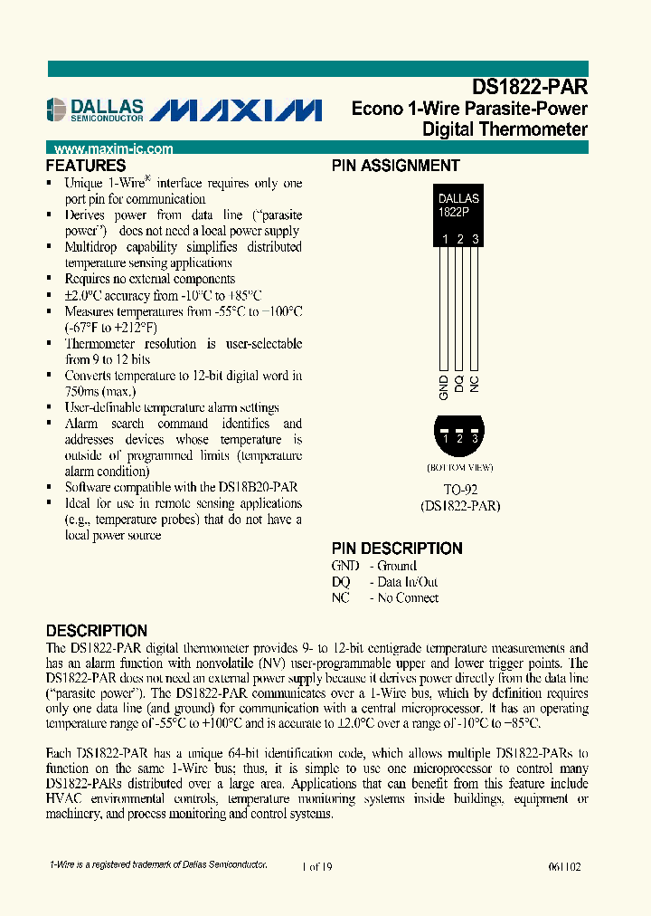 DS1822-PAR_313250.PDF Datasheet