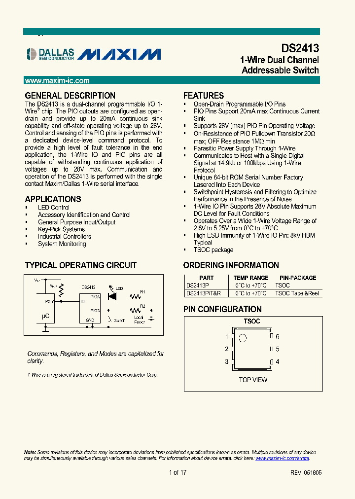 DS2413PT_332030.PDF Datasheet