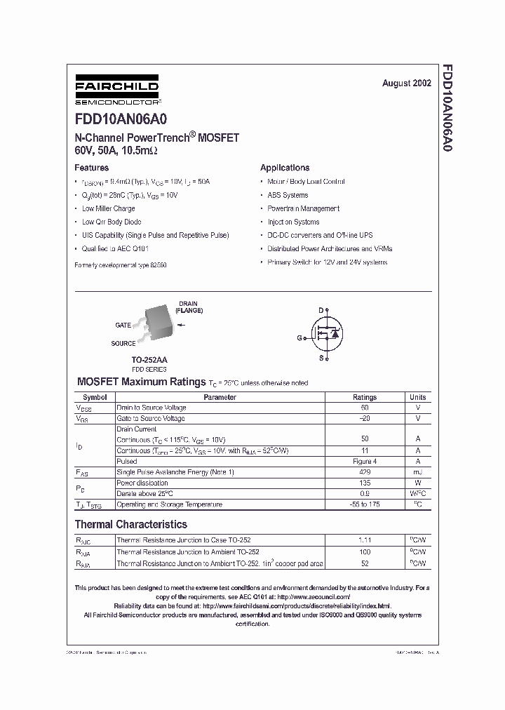 FDD10AN06A0_348547.PDF Datasheet