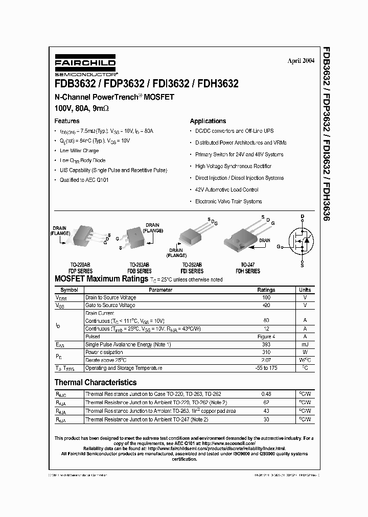 FDP3632_200887.PDF Datasheet