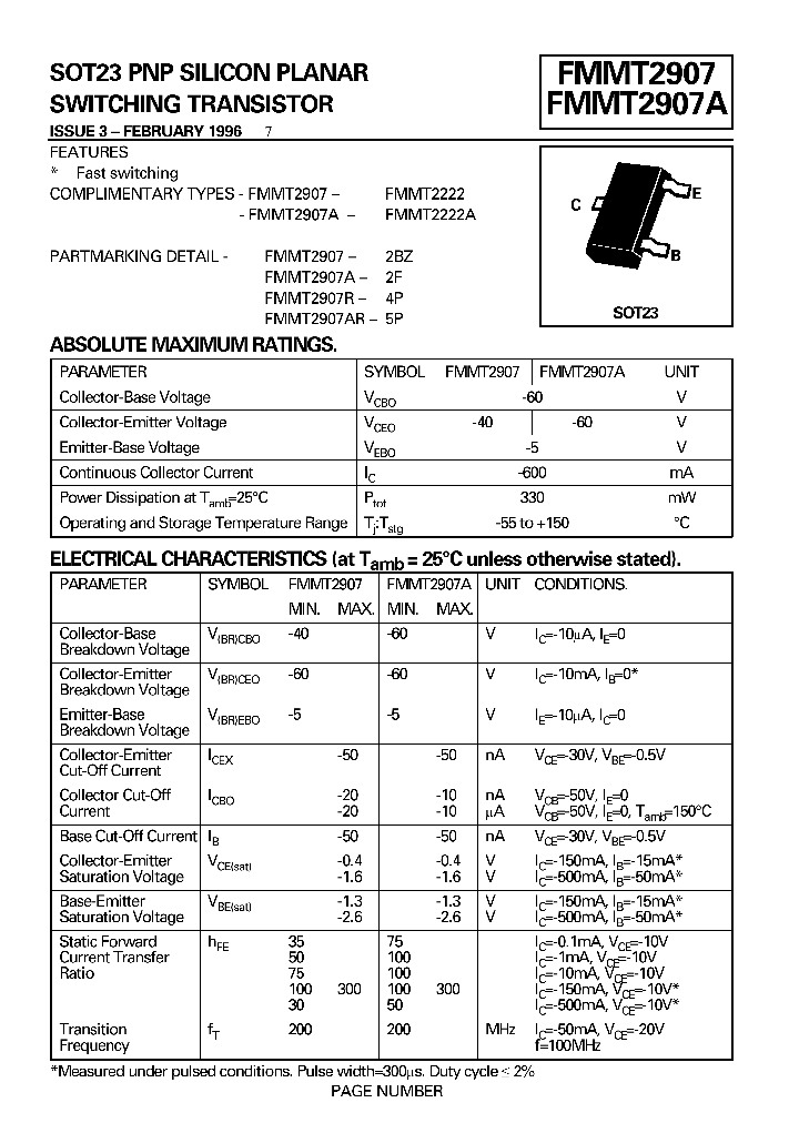 FMMT2907R_308426.PDF Datasheet