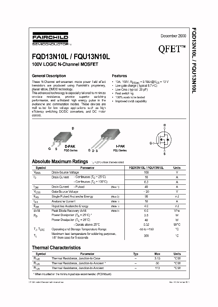 FQD13N10L_345988.PDF Datasheet