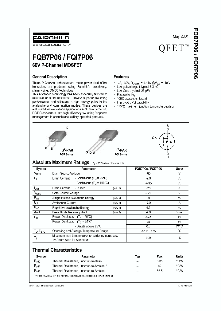 FQB7P06_337664.PDF Datasheet