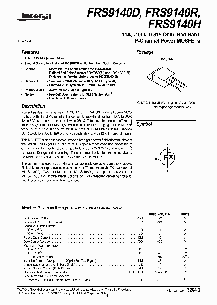 FRS9140H_319822.PDF Datasheet