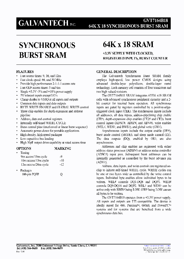 GVT7164B18_308684.PDF Datasheet