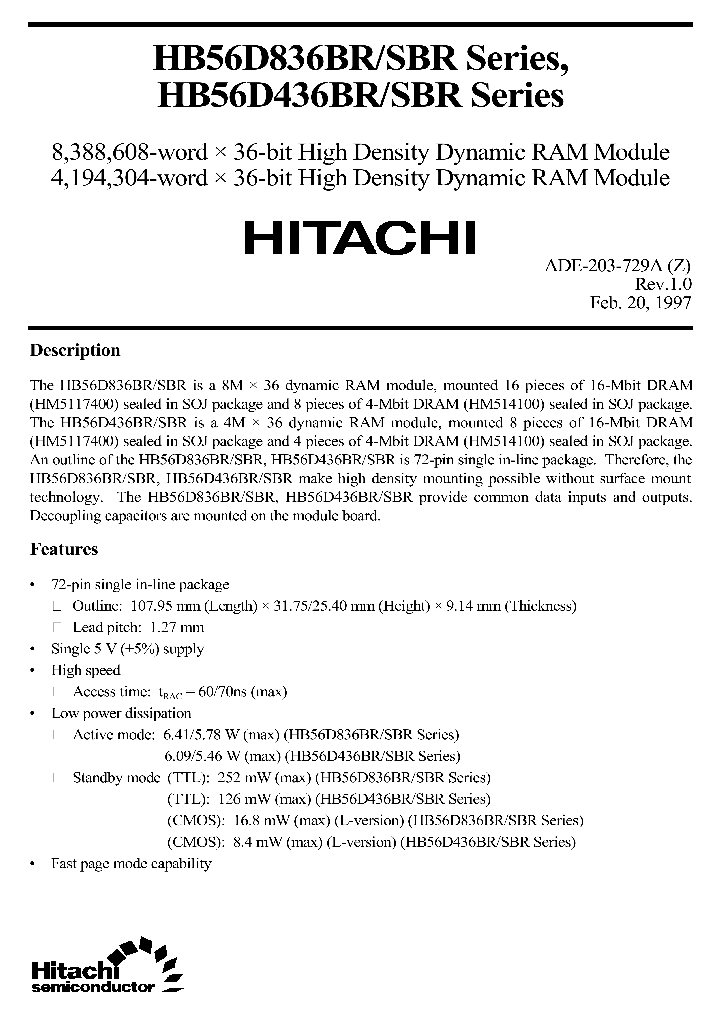 HB56D436BRSBRSERIES_344309.PDF Datasheet