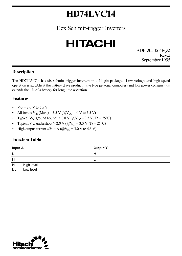HD74LVC14_365318.PDF Datasheet