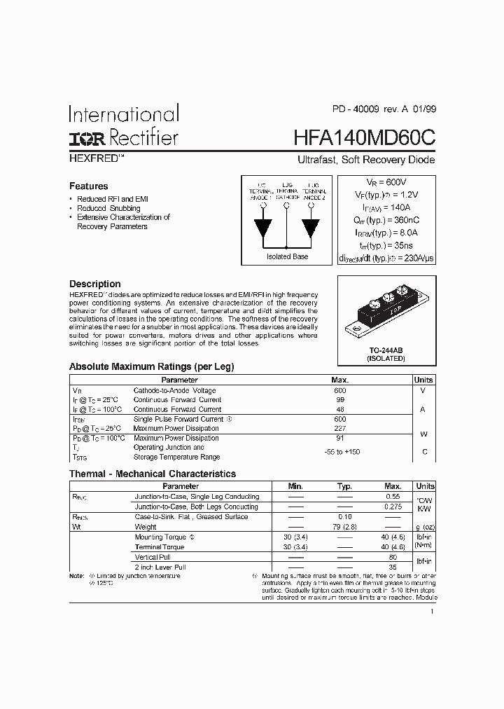 HFA140MD60C_327713.PDF Datasheet