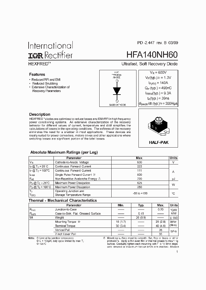 HFA140NH60_312905.PDF Datasheet