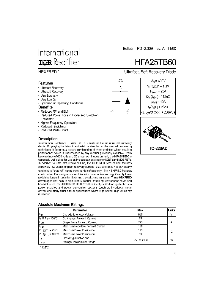 HFA25TB60_199662.PDF Datasheet