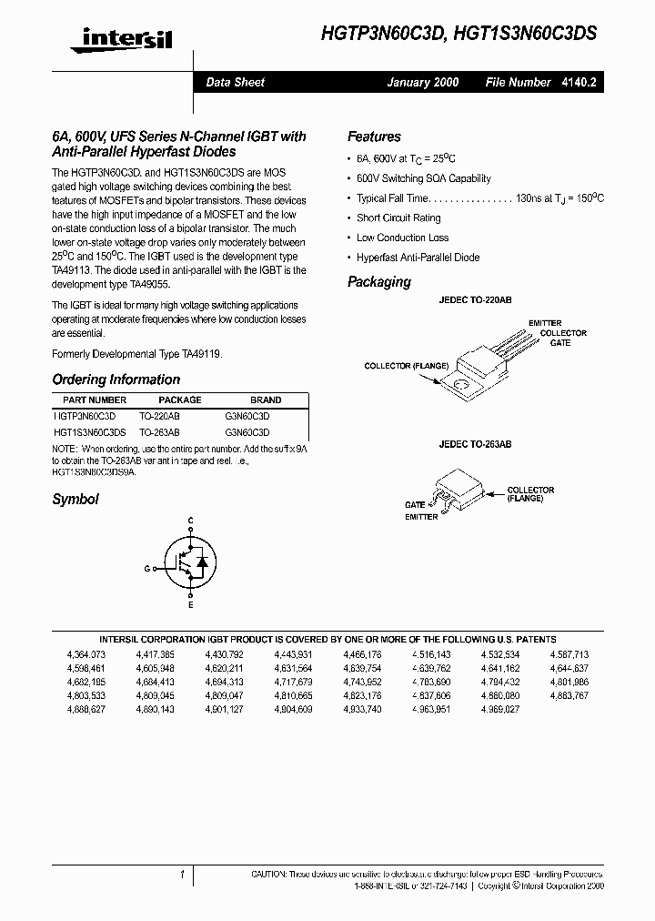 HGT1S3N60C3DS_331651.PDF Datasheet