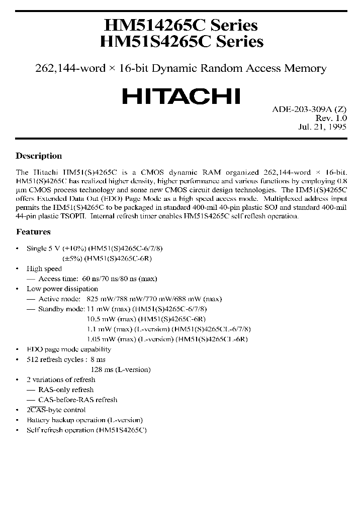 HM51S4265CSERIES_324937.PDF Datasheet