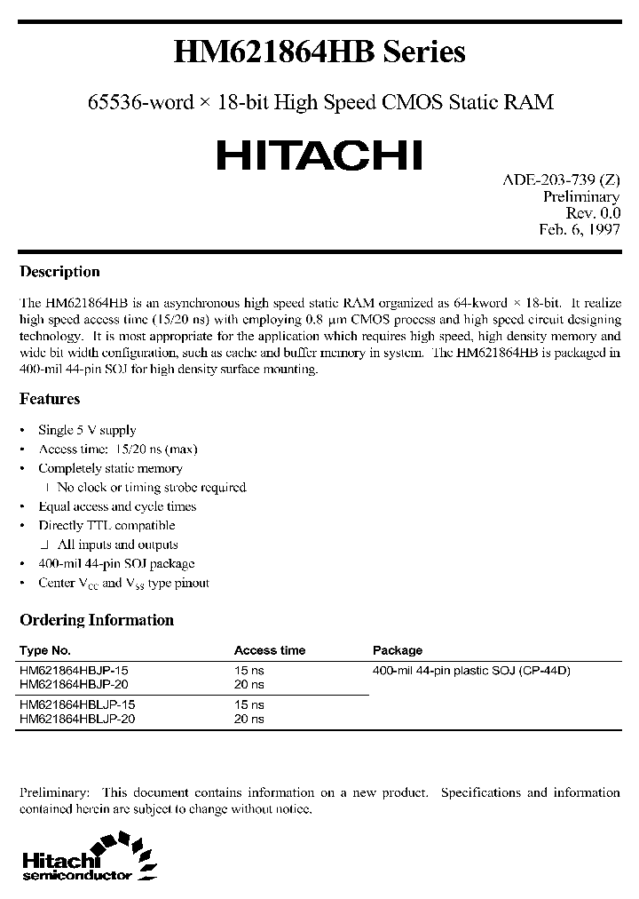 HM621864HBSERIES_221891.PDF Datasheet