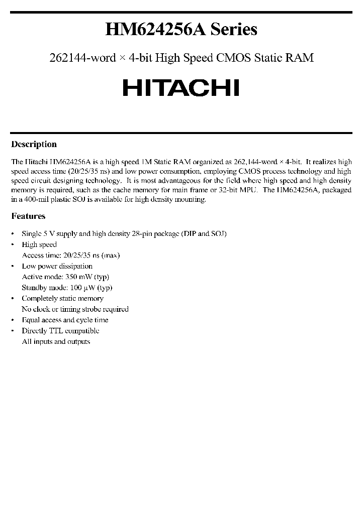 HM624256ASERIES_233320.PDF Datasheet