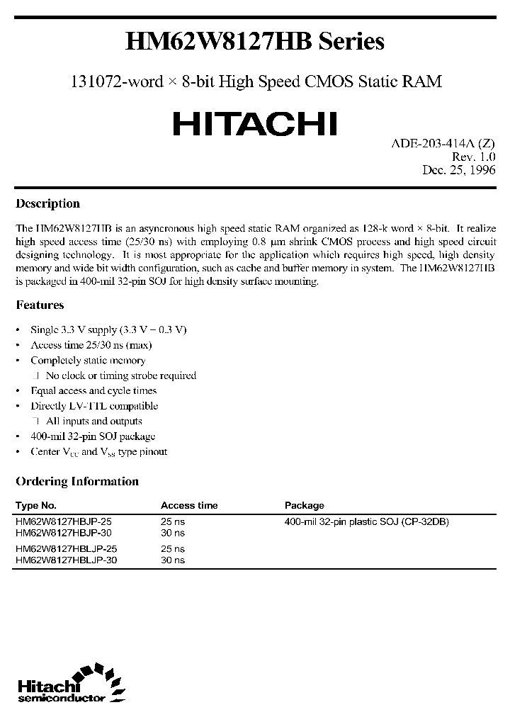 HM62W8127HBSERIES_336854.PDF Datasheet