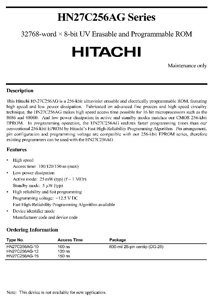 HN27C256AGSERIES_311633.PDF Datasheet