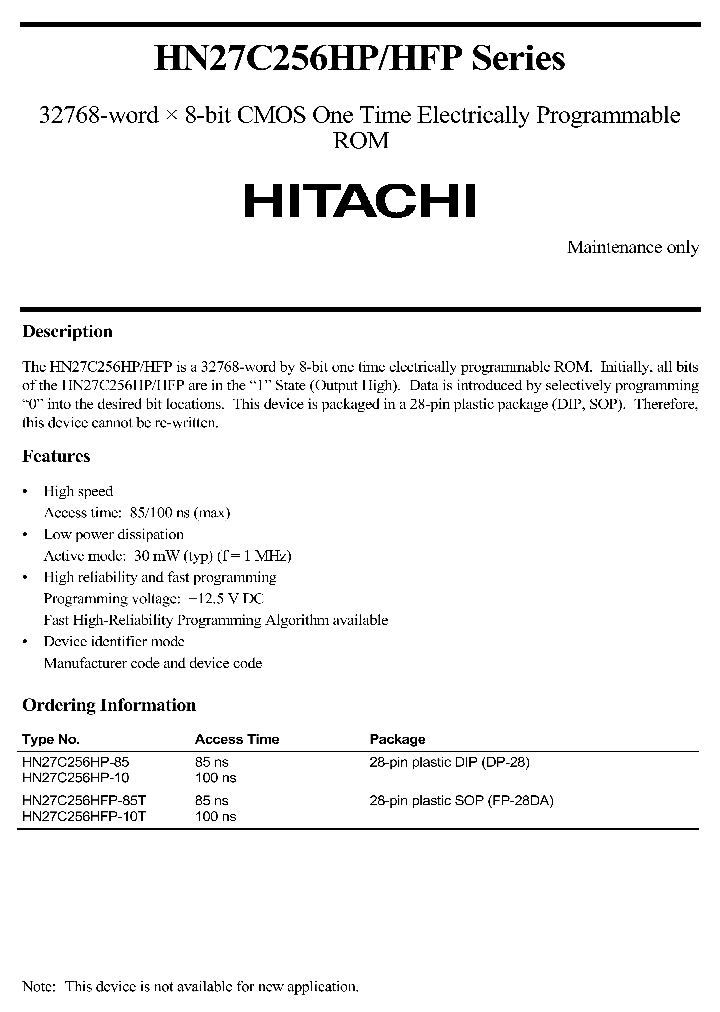 HN27C256HPHFPSERIES_363443.PDF Datasheet