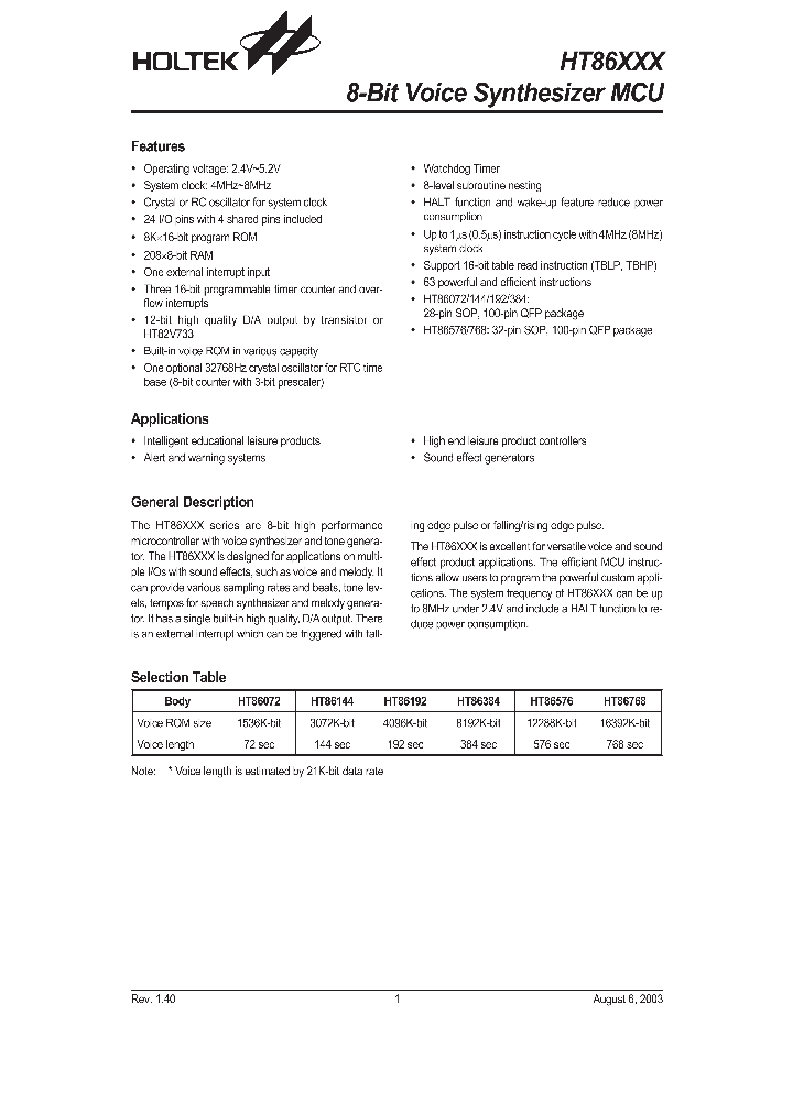 HT86192_341934.PDF Datasheet