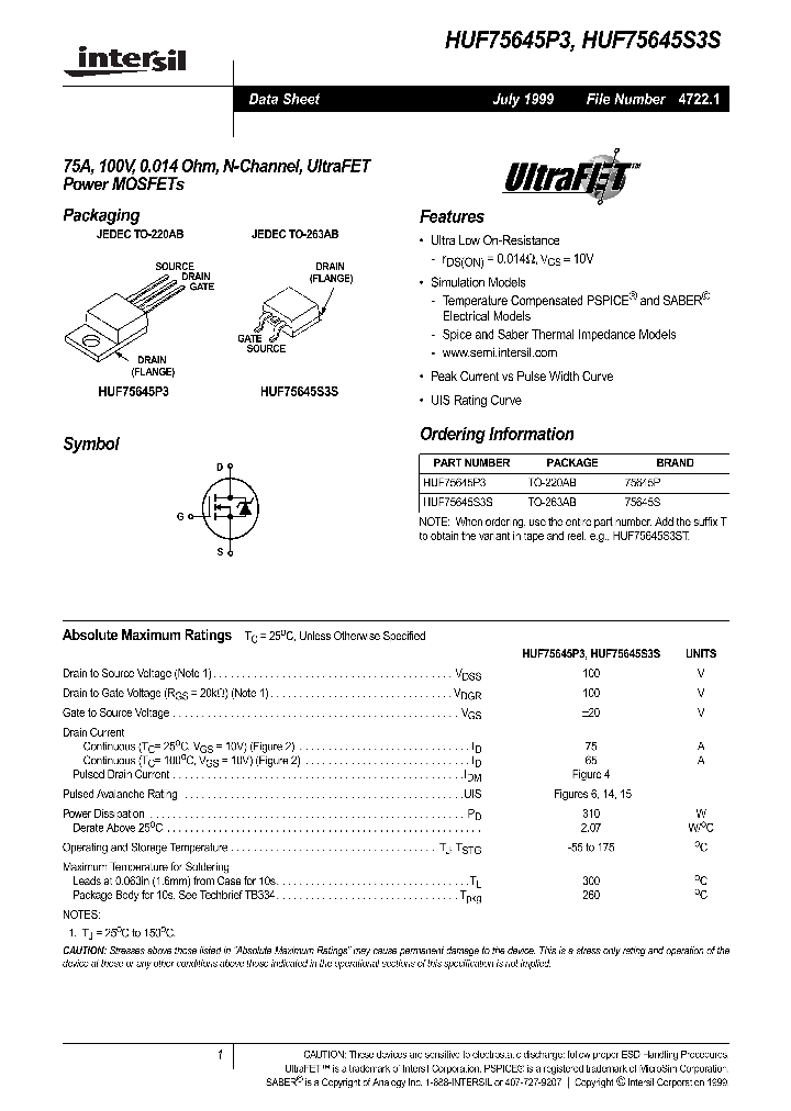 HUF75645P3_198004.PDF Datasheet