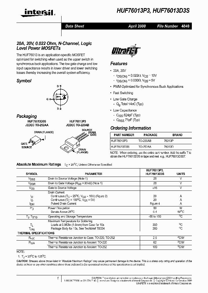 HUF76013D3S_352717.PDF Datasheet