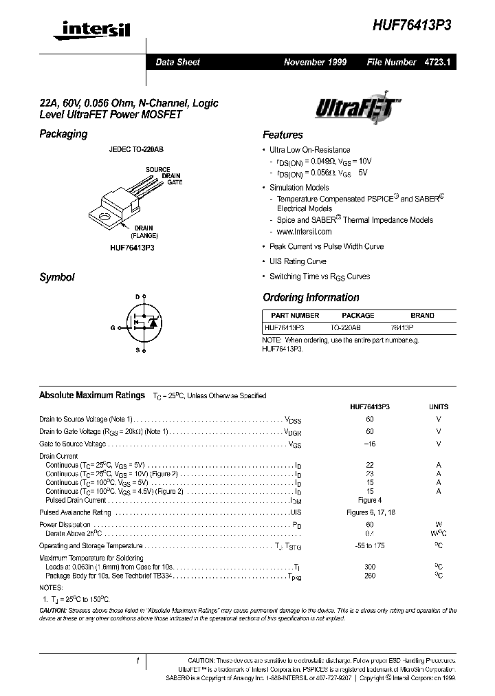 HUF76413P3_355373.PDF Datasheet