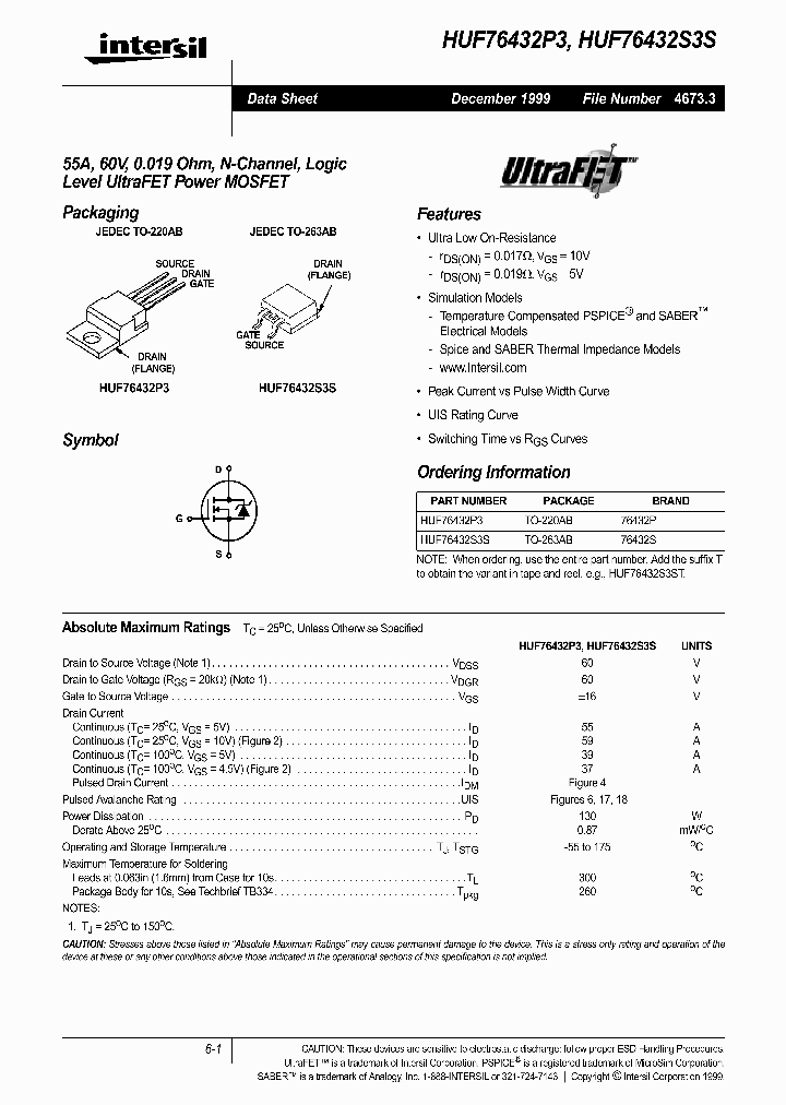 HUF76432P3_347252.PDF Datasheet