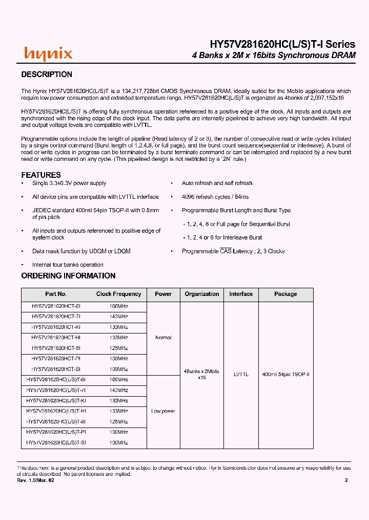 HY57V281620HCT-HI_182168.PDF Datasheet