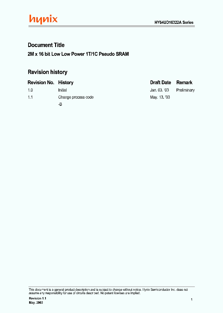 HY64UD16322A_361648.PDF Datasheet