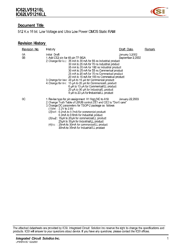 IC62LV51216LL_185570.PDF Datasheet