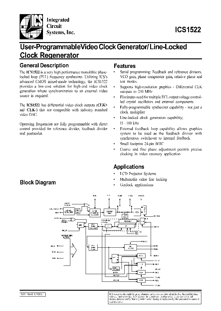 ICS1522_356754.PDF Datasheet