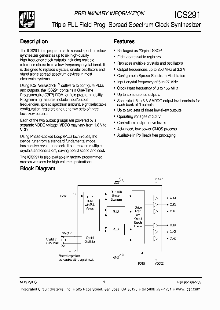ICS291_322483.PDF Datasheet